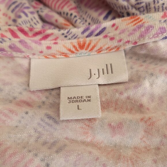 J.Jill Womens Dress Large Pockets Multicolor Geometric Print Short Sleeve - Picture 6 of 7